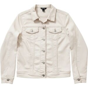 Buffalo David Bitton Womens Cream Denim Trucker Jacket Off White Small